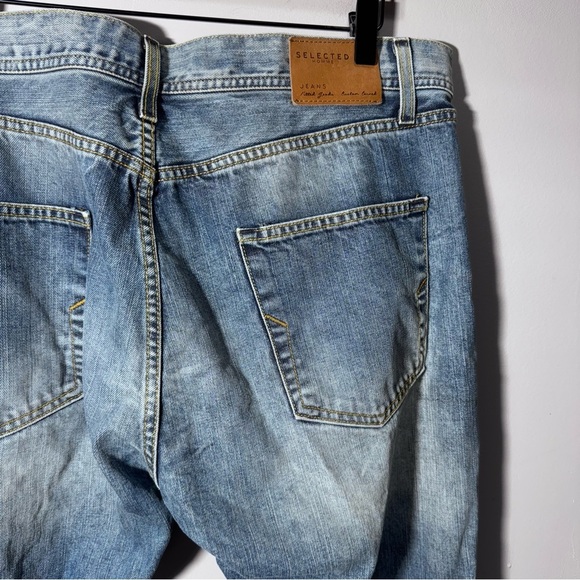Selected Homme Men's Blue Tapered Jeans Size 38 Button Fly - Picture 6 of 14